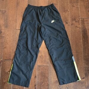 Nike Kids Black Training Pants with Neon Yellow Details YXL